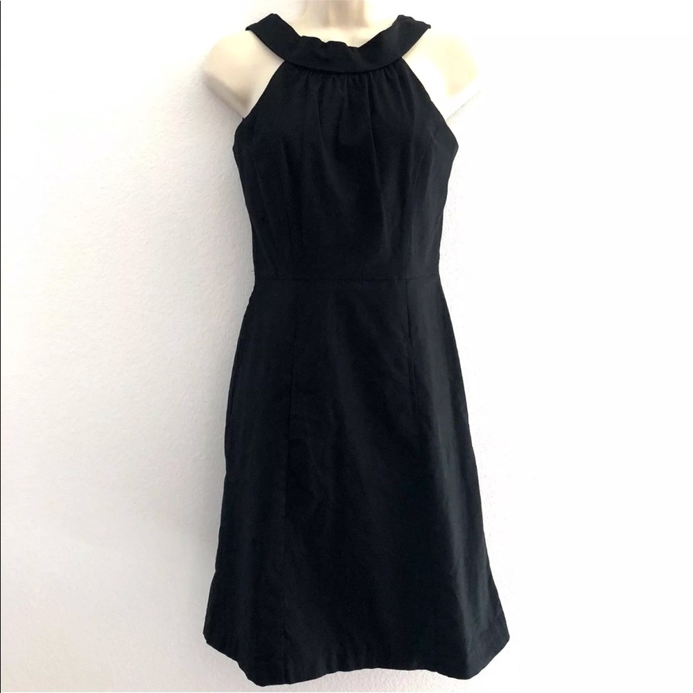WHBM Women's Sz 0 Black Round Collar Sheath Dress